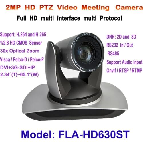 1080p 60fps 30X Optical Zoom PTZ 1080p Long Distance Video Conference IP DVI 3G-SDI PTZ Camera