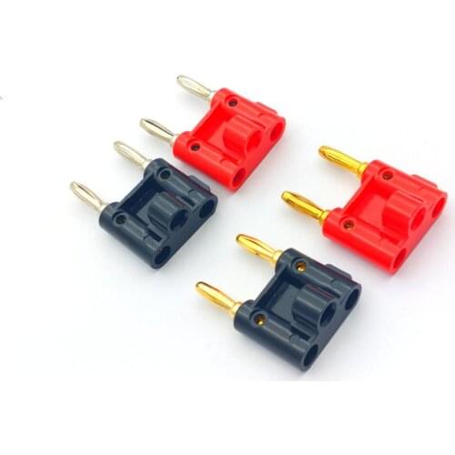 2pcs Dual 4mm Banana Plug Speaker Nickel plated/Gold-plated Connectors Screw Type red+black