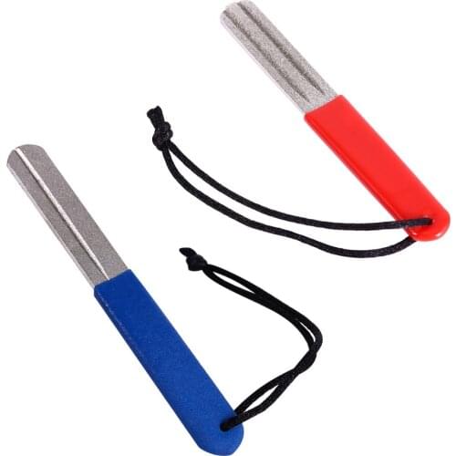 2 Sided Fishing Hook Sharpener Diamond Stone Steel Durable Fishhook File Sharpening Sheet Fishing Hook Sharpener Stone Accessory