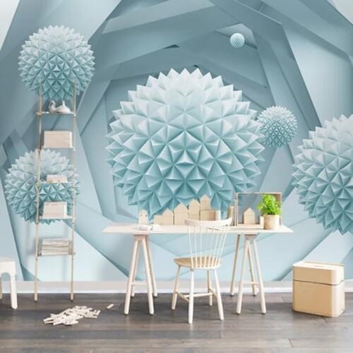 3D Stereoscopic Circle Ball Creative Space Photo Wallpaper Modern Interior Decoration Large Mural Restaurant Living Room Sticker
