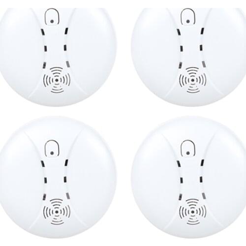 4pcs Wireless Fire Protection Smoke Detector Portable Alarm Sensor for 433MHz WIFI GSM Office Home Security Fire Alarm System
