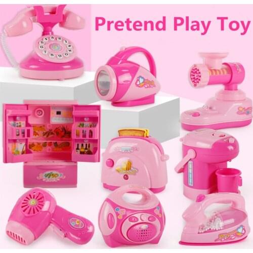 4PCS Mini Educational Simulation Refrigerator Microwave Oven Dollhouse Furniture Kids Play House Pretend Toy Kids Gifts