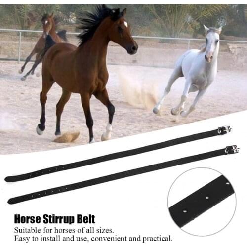 50cm Lengthen Stirrup Leathers with Stainless Steel Buckle Horse Tool Accessories Black Farm Supplies