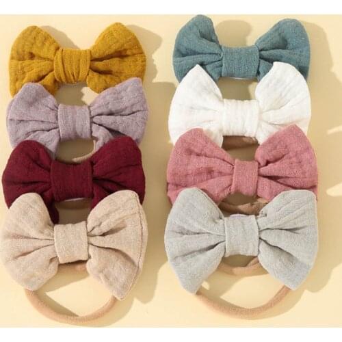 XXFE 8/10 Pack Baby Girls Headbands Hair Bows Hairbands Handmade Stretchy Headband Hair Accessories for Infant Toddlers Kids