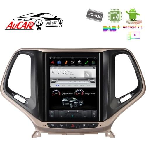 Android 7.1 10.4" Tesla Style for Jeep Cherokee GPS Mulltimedia 2014 - DVD Player Bluetooth Radio WIFI 4G Vertical Stereo IPS