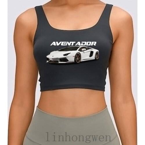 Aventador Women Tank Top Gents Spring Autumn Custom Crew Neck Sunlight Slim Comfortable Crop Top