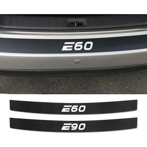 Carbon Fiber Protector Car Stickers For BMW E46 E39 E90 E91 E60 E36 E92 E30 E34 E70 E87 Rear Bumper Trunk Tail Accessories