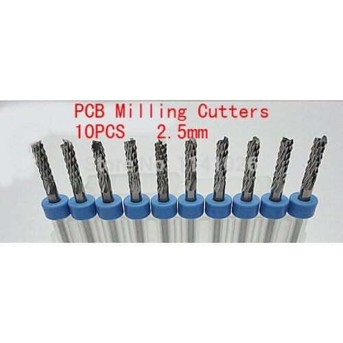 Free Shipping 10pcs 3.175*2.5mm Carbide End Milling Engraving Edge Cutter Drill Router Bits for CNC/PCB Machine Woodworking