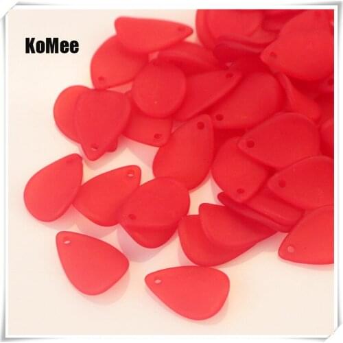 Free Shipping 1000pcs/lot Red Acrylic Frosted Petals Leaves Beads Pendant 12*17mm Craft Earrings DIY Beads For Jewelry Making