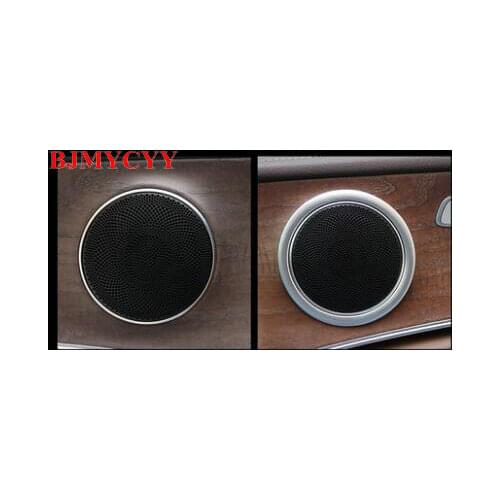 BJMYCYY 4PCS/SET Car door sound ABS decoration ring For Mercedes Benz E class E300L E200l