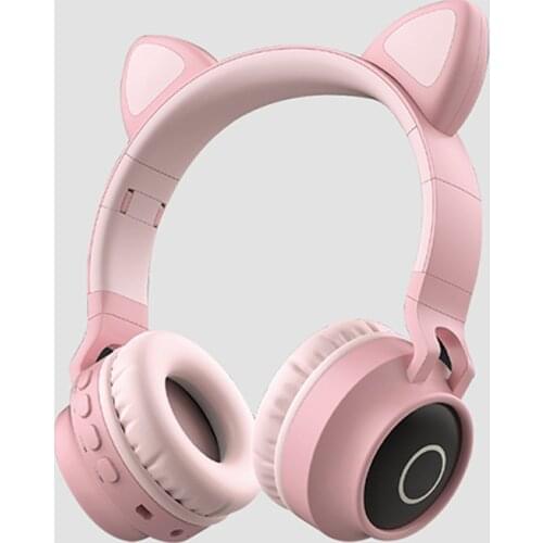 BT-028C Cat Ear Headphones Bluetooth 5.0 Noise Cancelling Adults Kids girl Headset Support TF Card FM Radio Mic Wirless
