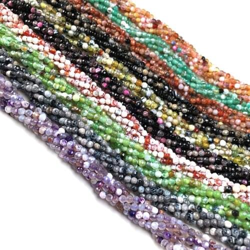 Natural Stone Faceted Scattered bead charm agates small Beads for Jewelry Making DIY Necklace Bracelet Accessories size 3mm