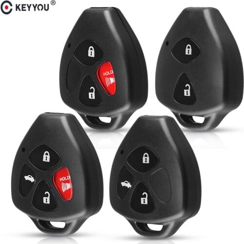 KEYYOU 2/3/4 Buttons Car Remote Key Case Shell For Toyota Camry Corolla RAV4 Avalon Venza 2007 2008 2009 2010 2011 Key No Blade