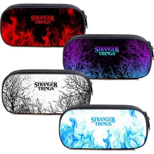3D Cartoon Stranger Things Season 4 Pencil Case Anime Pen Bag Teens Pen Case Stationery Storage Box Students Cosmetic Cases