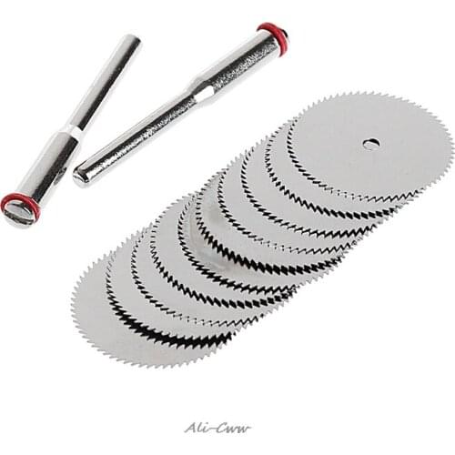 10 x 22mm Wood Saw Blade Disc + 2 x Rod Dremel Rotary Cutting Tool