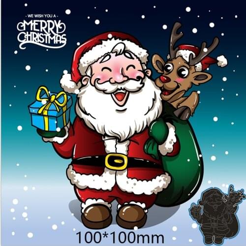 100*100mm Santa and elk branches Stencil DIY Scrapbooking Photo Album Embossing Decorative Paper Card Craft