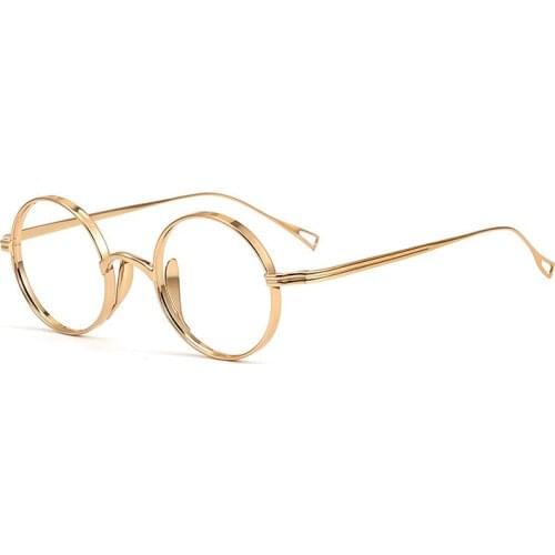 Japanese Handmade John Lennon Round Pure Titanium Glasses Frame Men Prescription Eyeglasses Women Vintage Myopia Optical Eyewear