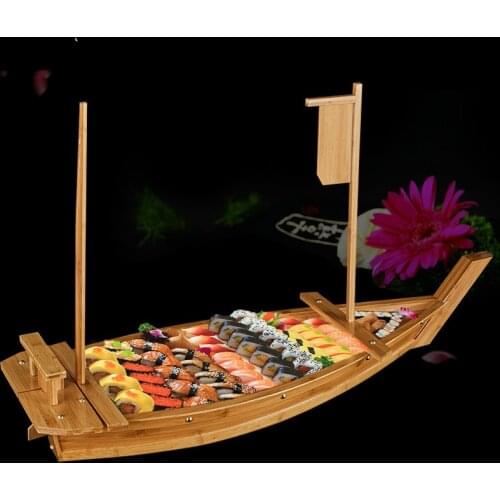 Bamboo Dragon Boat Luxury Tatoo Boat Dry Ice Boat Tatoo Platter Sushi Table Container Japanese Cuisine Sushi Boat