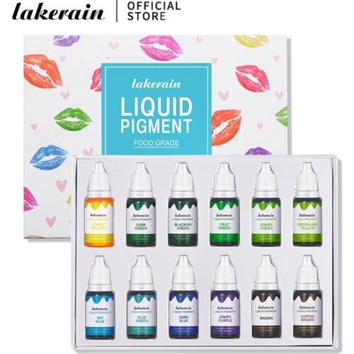 Dyes Soap Making Coloring Set Liquid Pigment Kit Edible Colorants for DIY Lip Gloss Candle Soap Making Water Oil Dual Use