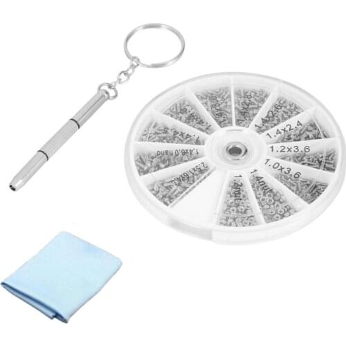600/1200Pcs Stainless Steel Mini Small Screws Nut Set Kits for Micro Glasses Watch Phone Tablet Repair Tools & screwdriver cloth