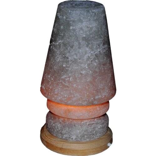 Lampshade Shaped Natural Rock Salt Lamp Çankırı Wired Bulb White 3-4Kg