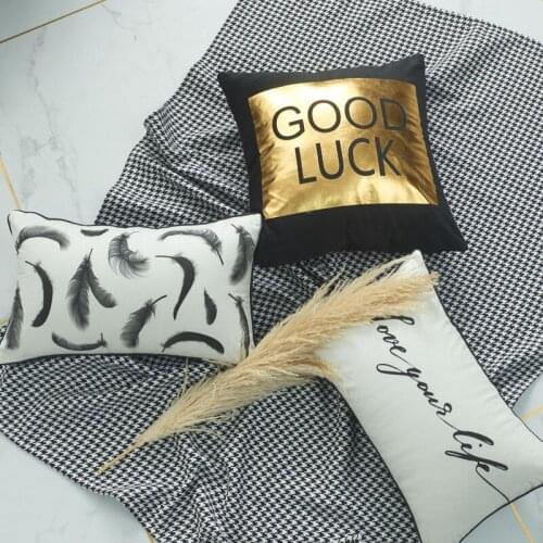 Home Cushion Covers Black White Pillow Cover Letter lattice Sofa Bed Nordic Decorative Pillow Case Living room decoration