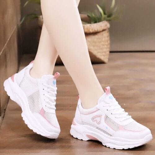 2021 new sports shoes womens net shoes summer all-match net surface comfortable soft sole lightweight casual running shoes