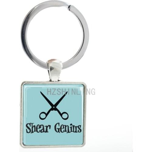 Novelty fashion Shear enius keychain popular Hair Stylist key chain ring holder cool Hairstylists keyring jewelry gifts AA33