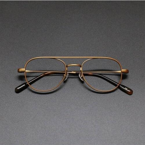 Vintage Pure Titanium Glasses Frame Men Women Pilot Myopia Prescription Optical Eyeglasses Frames 2021 New Luxury Brand Eyewear