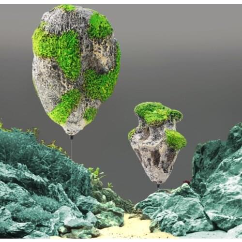 Floating Rock Suspended Simulation Artificial Stone Aquarium Decor Fish Tank Decoration Green Floating Pumice Pet Accessories