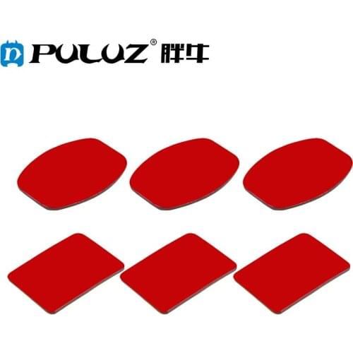 PULUZ 3 Flat 3M VHB Adhesive Pad Stickers + 3 Curved 3M VHB Adhesive Pad Stickers for GoPro DJI Osmo Action