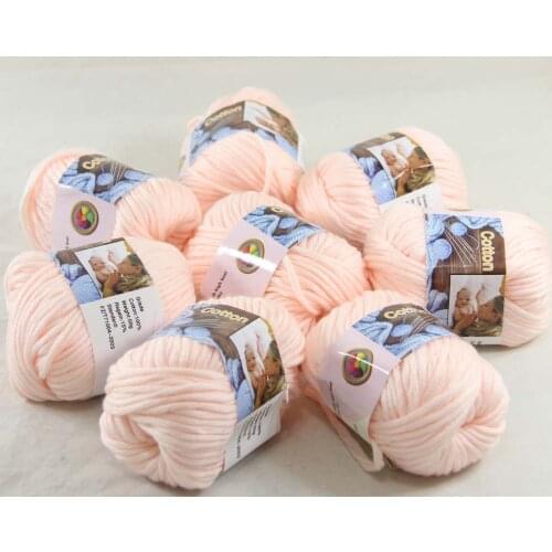 Sale 8Ball x 50g Super Soft Pure Cotton Chunky Shawl Hand Knitting Yarn Scarves Shawls 42205 Flesh Pink