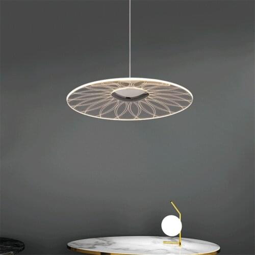 Simple Modern Creative LED Pendant Lights Clear Glass Bedroom Bedside Round Hanging Lamp Nordic Restaurant Designer Luminaires