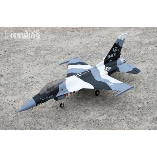 RC plane EDF jet New Freewing Flightline F16 F-16 70mm black camo plane model KIT with servos