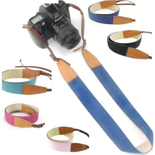 Camera Strap Comfortable Decompression Denim Material Shoulder Neck Strap Apply For All Perforated Cameras For Canon