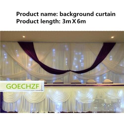Luxury 3m height x 6m Wedding swags Curtains/Wedding backdrops Free shipping/Festive and Banquet background Decoration