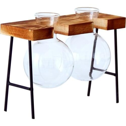 Glass Vase Vases Removable Terrarium Frame Stand Living Room Decoration Flower Pot