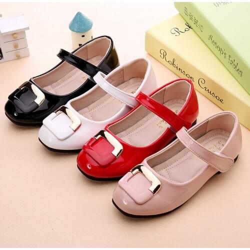 Fashion 2019 Autumn new girls party shoes chaussure flat princess Liang Pi kids wedding shoes school soft pu leather loafers