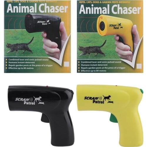 Ultrasonic Dog Cat Repeller Infrared Laser Chaser Mini Portable Animal Trainer Bark Stop Control Device Pet Supplies