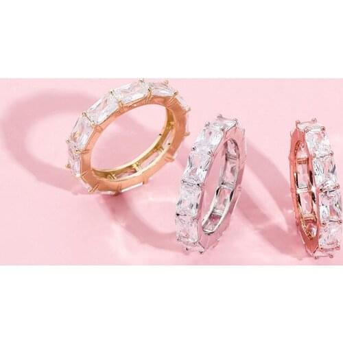 Hip Hop Claw Set AAA+ Cubic Zirconia Women Men Round Finger Rings Bling Iced Out Rapper Jewelry Drop Shipping