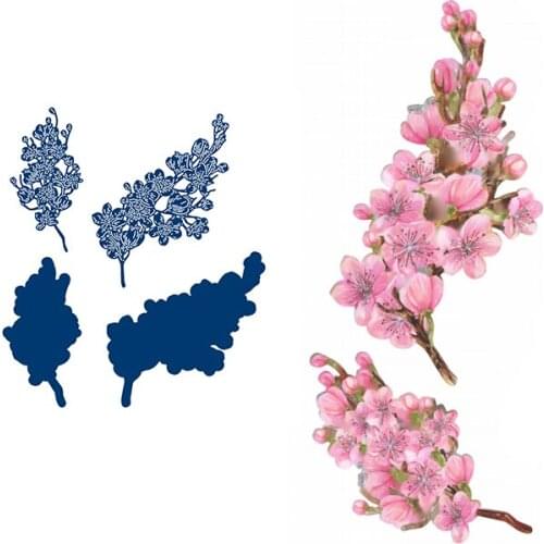 Cherry Blossoms Metal Cutting Dies Scrapbook Diary Decoration Stencil Embossing Template DIY Greeting Card Handmade New 2021