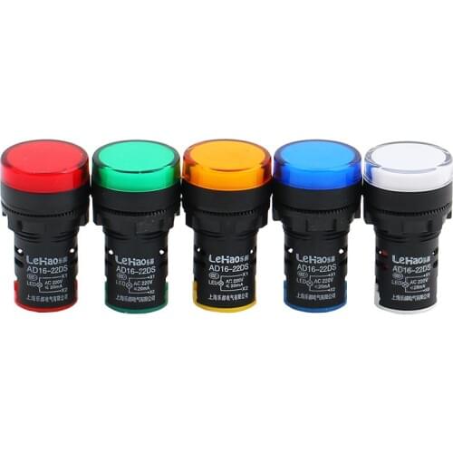 1PC Indicator Signal Lamp Light Waterproof 22mm Mounting DC 12V 24V AC 110V 220V 380V Red Green Yellow Blue White LED Bulbs CZYC