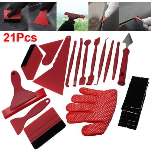 21Pcs Car Tools Vinyl Wrap Film Sticker Wrapping Tool Installation Auto Window Tint Tools Foil Magnetic Scraper Squeezing tool