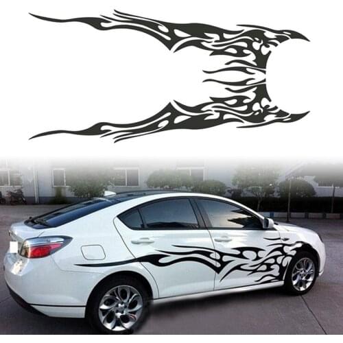 2pcs Black Auto Car Auto Fire Flame Element Totem Sticker Car Body Decoration Decal Film DIY Parts
