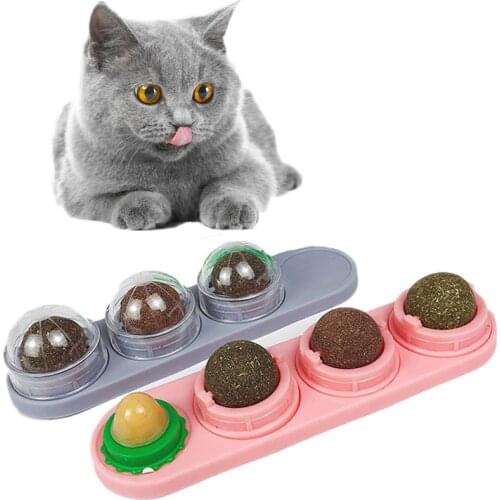 4pcs Cat Catnip Ball Set Cat Treat Toys Snack Candy Nutrition Energy Kitten Molar Teething Toy Increase Drinking Water