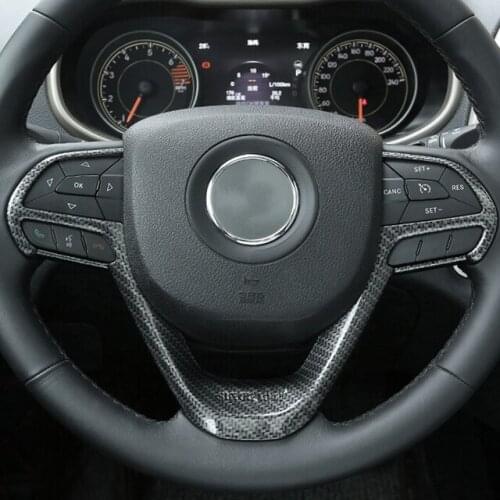 ABS Chrome Accessories FOR Jeep Cherokee KL 2014 2015 2016 2017 2018 Car Steering wheel Button frame Panel Cover Trim