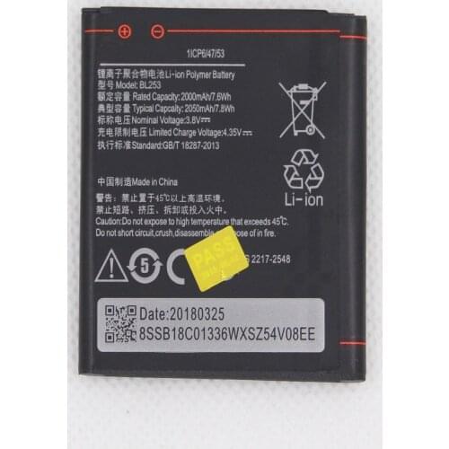 2000mAh/2050mAh BL253 Battery For Lenovo A2010 A2800D A3800D A2580 A2860 Vibe A 4.0" A1000 A1000m Mobile Phone Battery