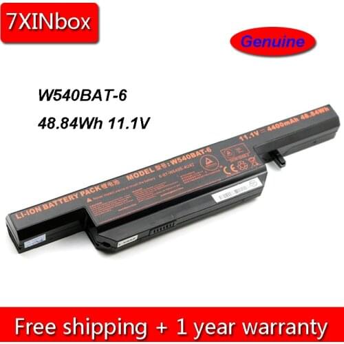 7XINbox 48.84Wh 11.1V Genuine W540BAT-6 Laptop Battery For Clevo W540 W540EU W550 W550EU W55EU 6-87-W540S-427 6-87-W540S-4U42