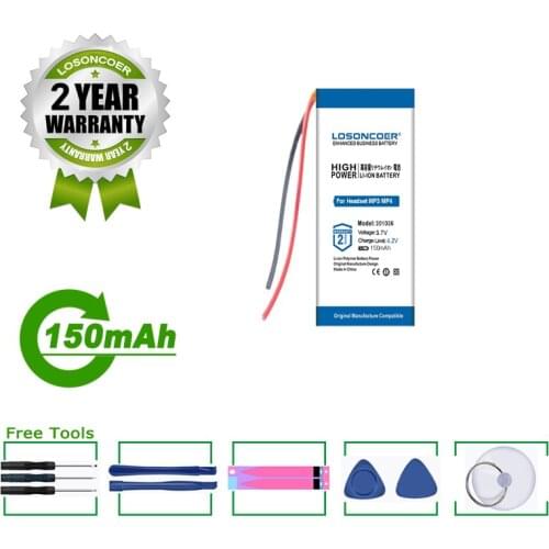 LOSONCOER Battery 301033 301035 150mAh Battery For MP4 MP3 Bluetooth Earphone Small Toy Sound Recording Pen