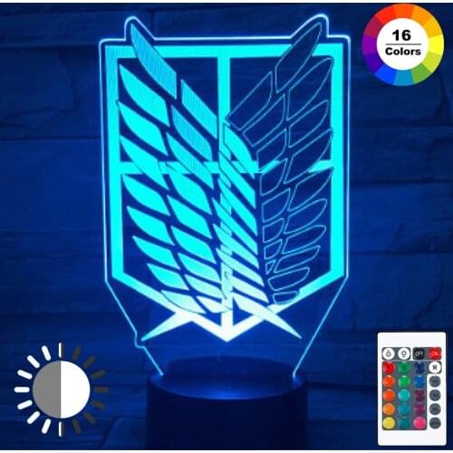 Anime Attack on Titan for Home Room Decor Light Acrylic Table Lamp Anime Cool Kid Child Gift Captain Levi Ackerman Figure Night
